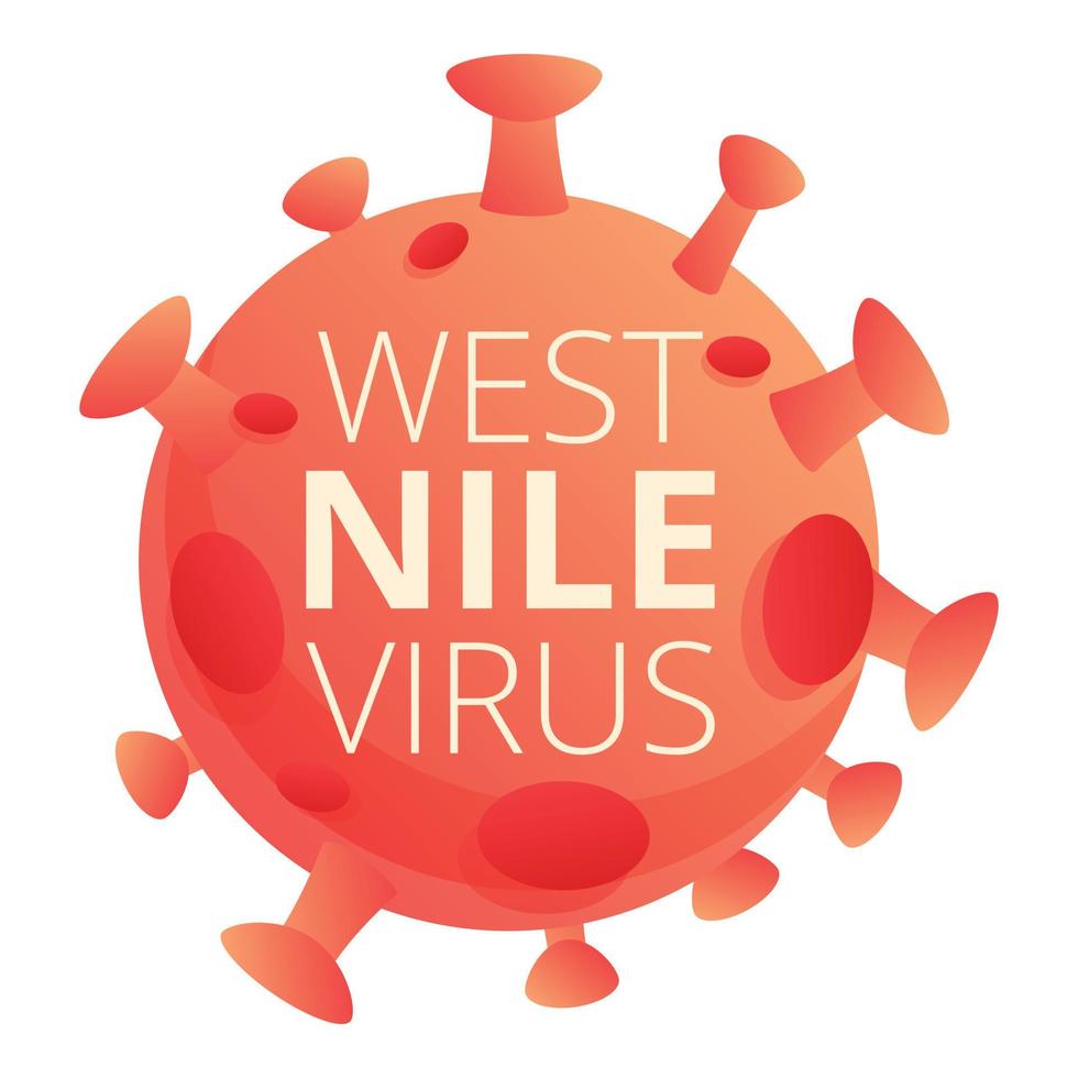 Nilo virus icono, dibujos animados estilo vector