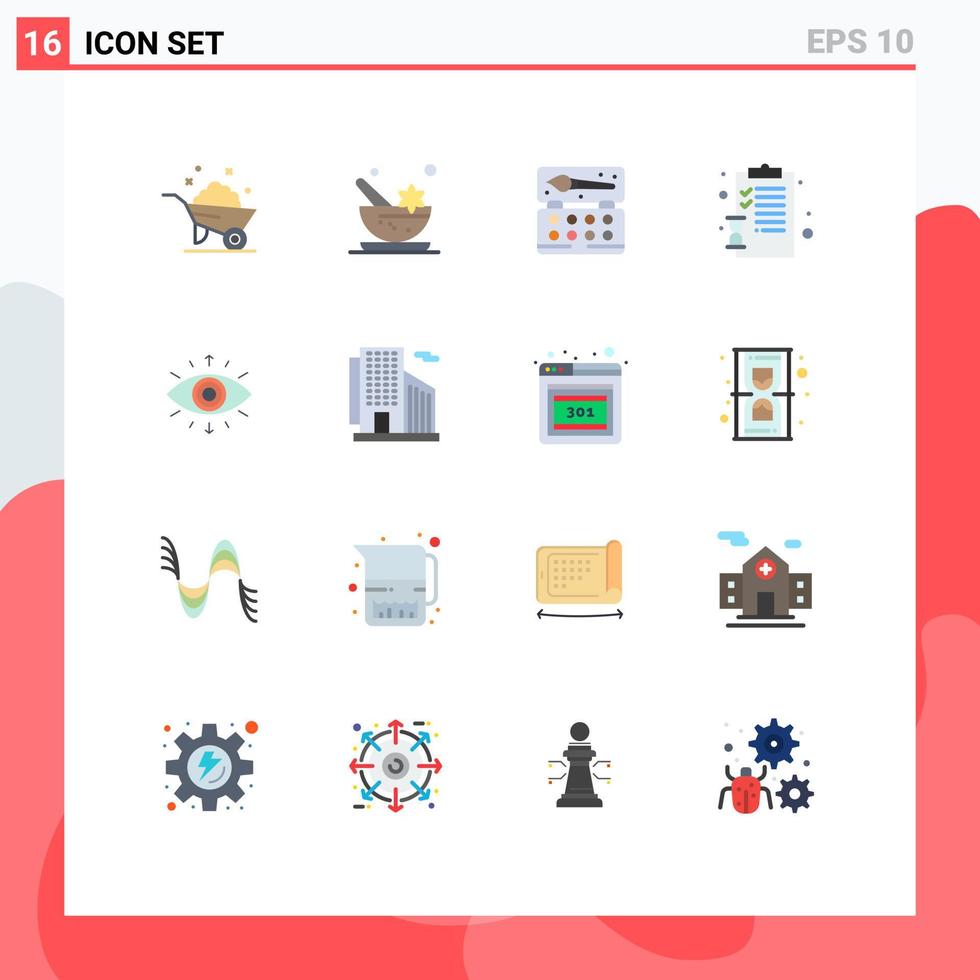 User Interface Pack of 16 Basic Flat Colors of symbol pages art education back to school Editable Pack of Creative Vector Design Elements