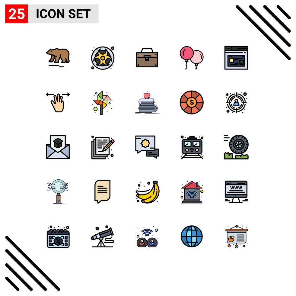 Set of 25 Modern UI Icons Symbols Signs for page spring bag fly toolkit Editable Vector Design Elements