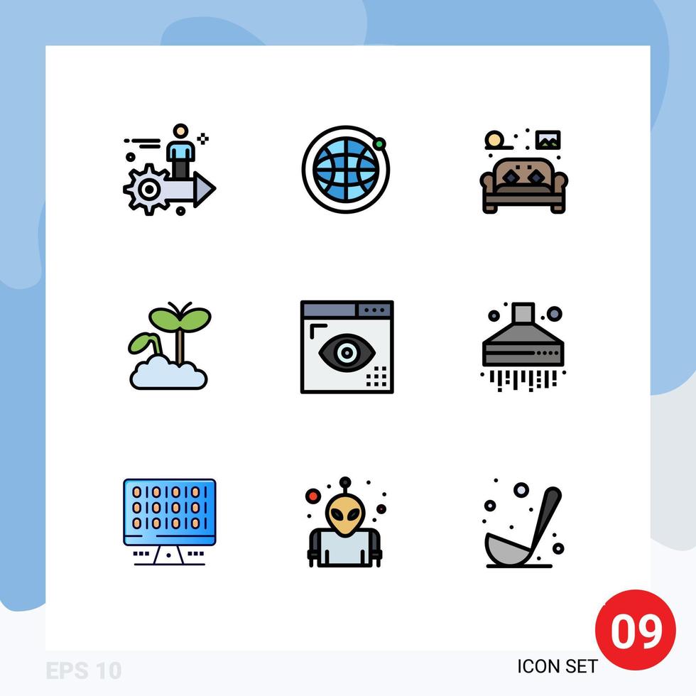 User Interface Pack of 9 Basic Filledline Flat Colors of coding maturity chair increase sofa Editable Vector Design Elements