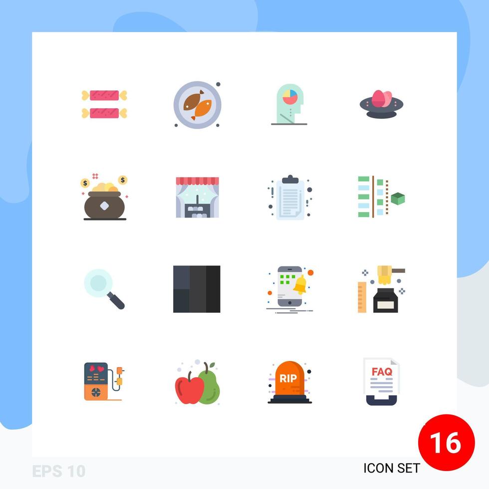 Set of 16 Modern UI Icons Symbols Signs for investment nest profile egg celebration Editable Pack of Creative Vector Design Elements