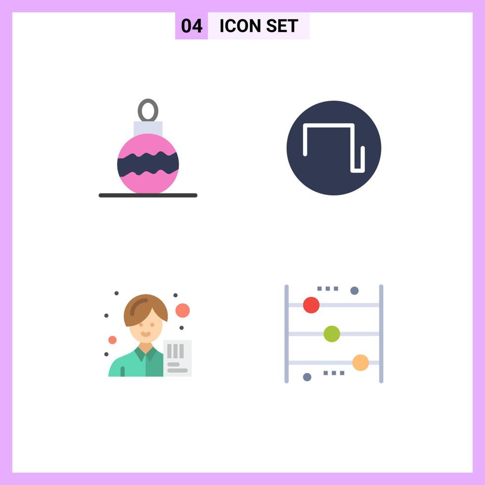Flat Icon Pack of 4 Universal Symbols of new year avatar sound accountant abacus Editable Vector Design Elements