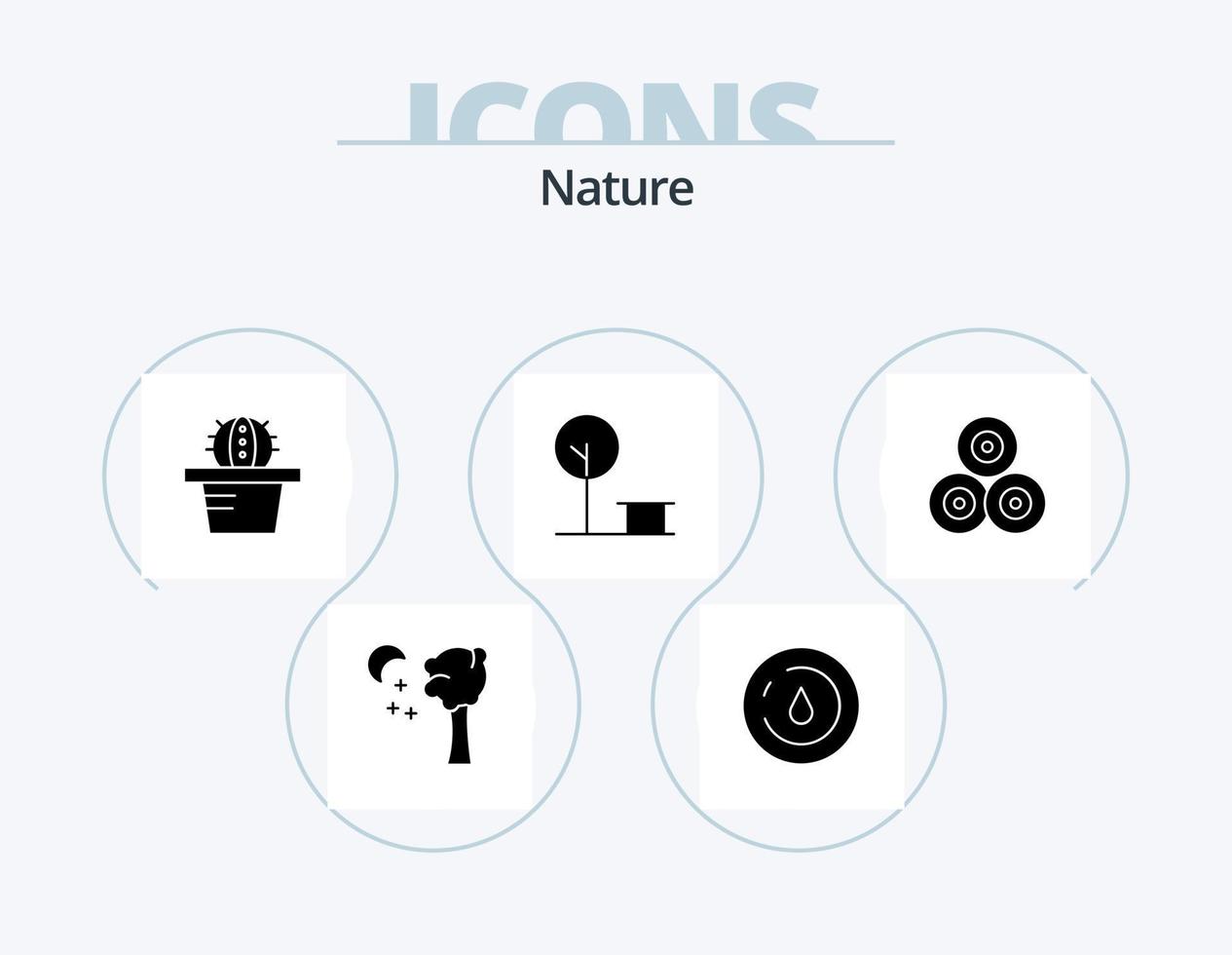 Nature Glyph Icon Pack 5 Icon Design. . nature. pot. hays. place vector