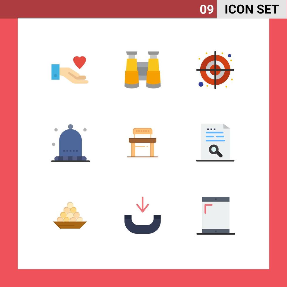 Stock Vector Icon Pack of 9 Line Signs and Symbols for school student shape desk thanksgiving Editable Vector Design Elements