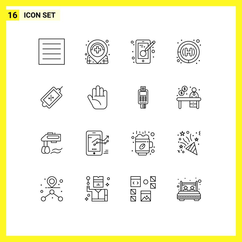 Set of 16 Modern UI Icons Symbols Signs for sale ecommerce creativity hospital clinic Editable Vector Design Elements