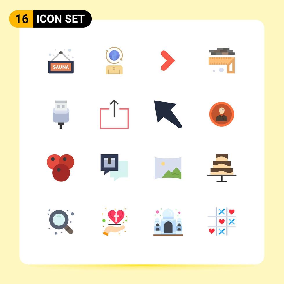 16 Creative Icons Modern Signs and Symbols of charge size arrow level measurement Editable Pack of Creative Vector Design Elements