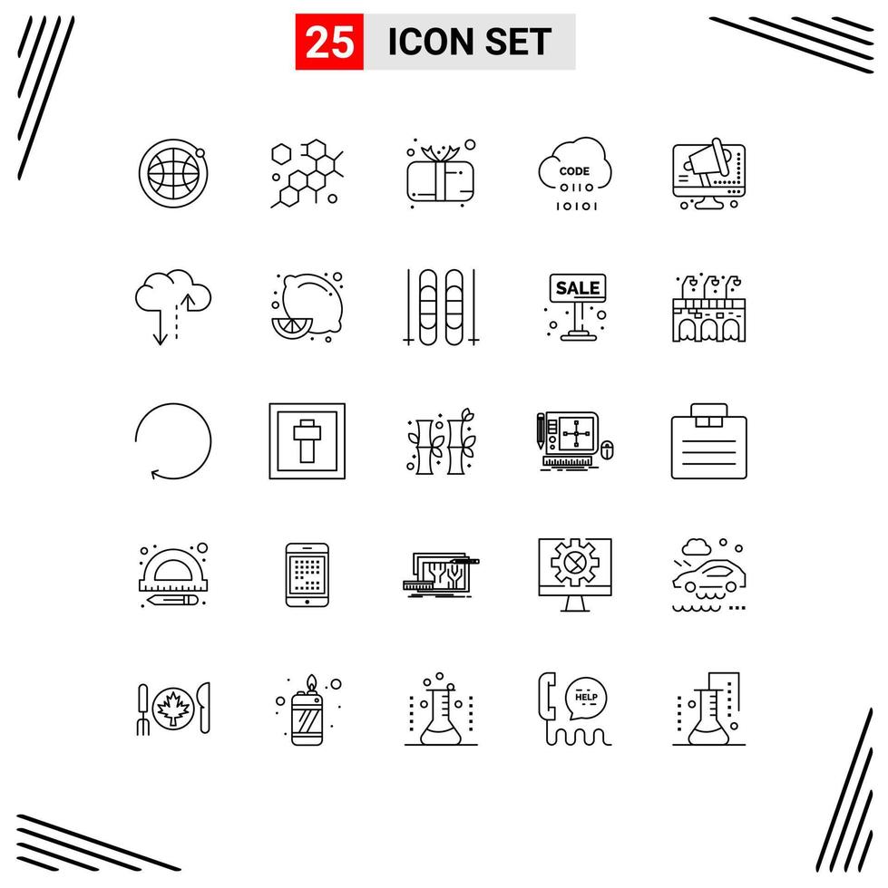 Set of 25 Vector Lines on Grid for conference programming child development coding Editable Vector Design Elements