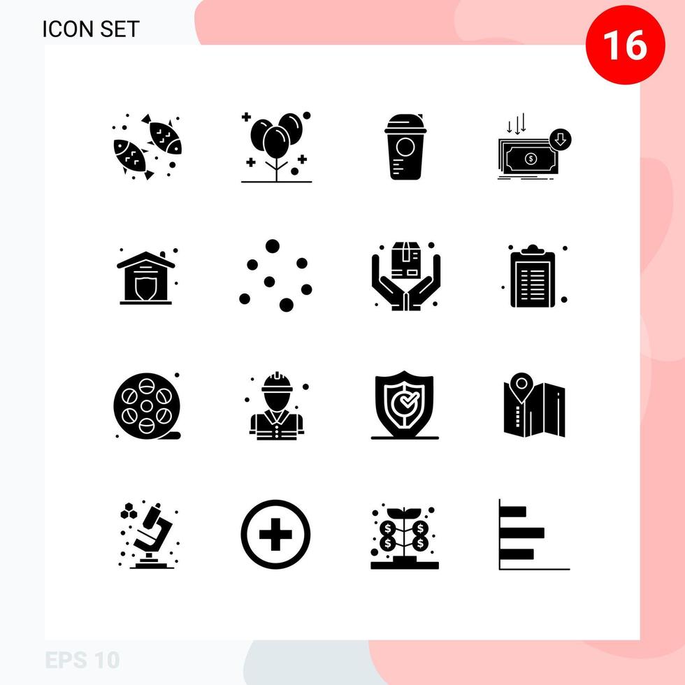 Stock Vector Icon Pack of 16 Line Signs and Symbols for expense cost party business sports Editable Vector Design Elements
