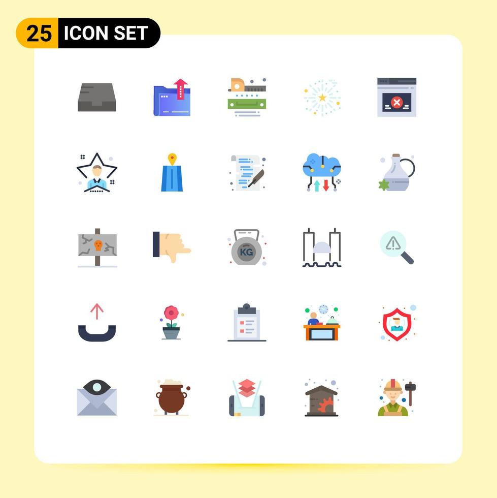 Group of 25 Flat Colors Signs and Symbols for web page measuring thanks day fireworks Editable Vector Design Elements