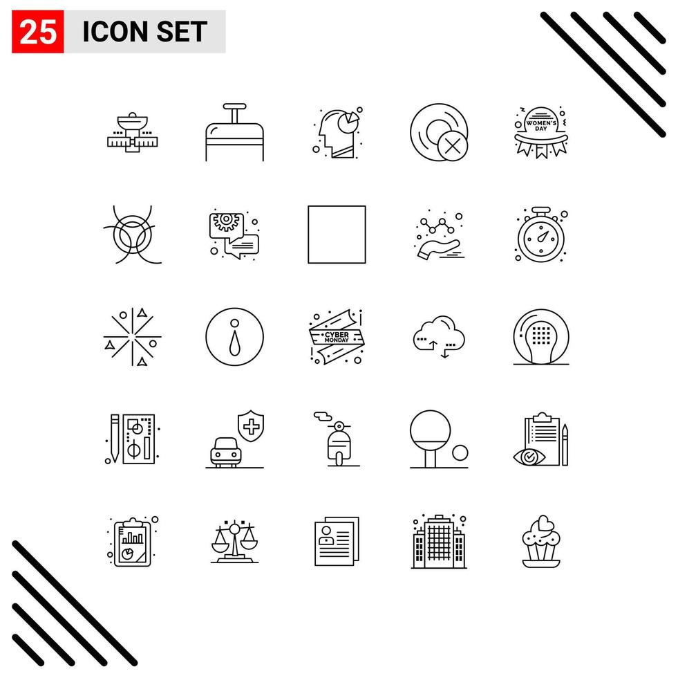 Editable Vector Line Pack of 25 Simple Lines of day gadget analysis disc computers Editable Vector Design Elements