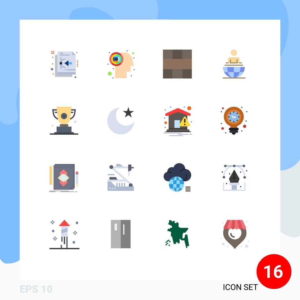 Modern Set of 16 Flat Colors and symbols such as cup modern grid international global process Editable Pack of Creative Vector Design Elements