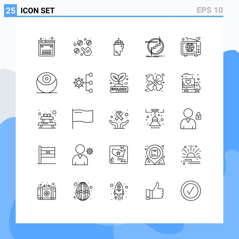 25 Creative Icons Modern Signs and Symbols of web link hand connection chain Editable Vector Design Elements