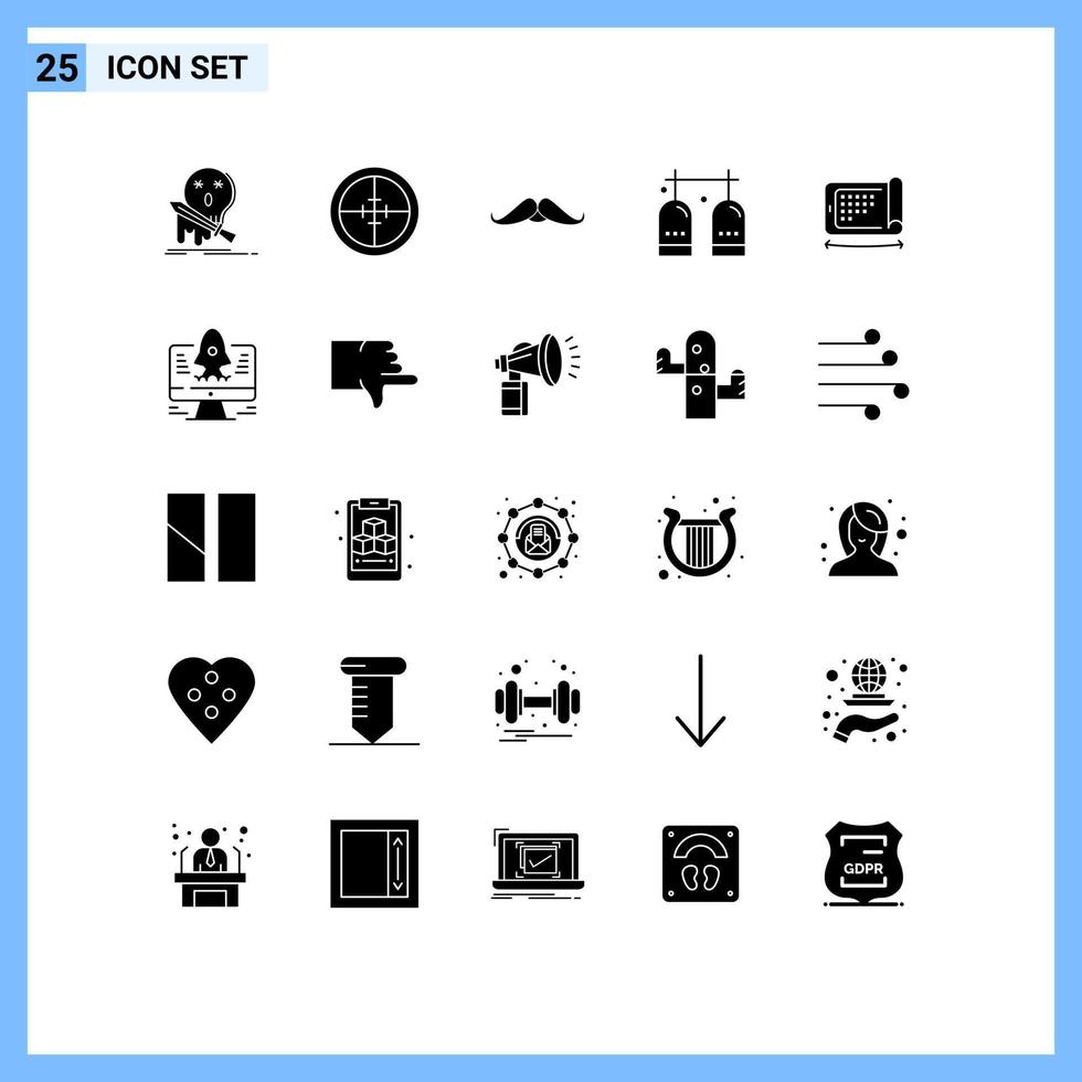 25 Solid Glyph concept for Websites Mobile and Apps equipment activities soldier men movember Editable Vector Design Elements