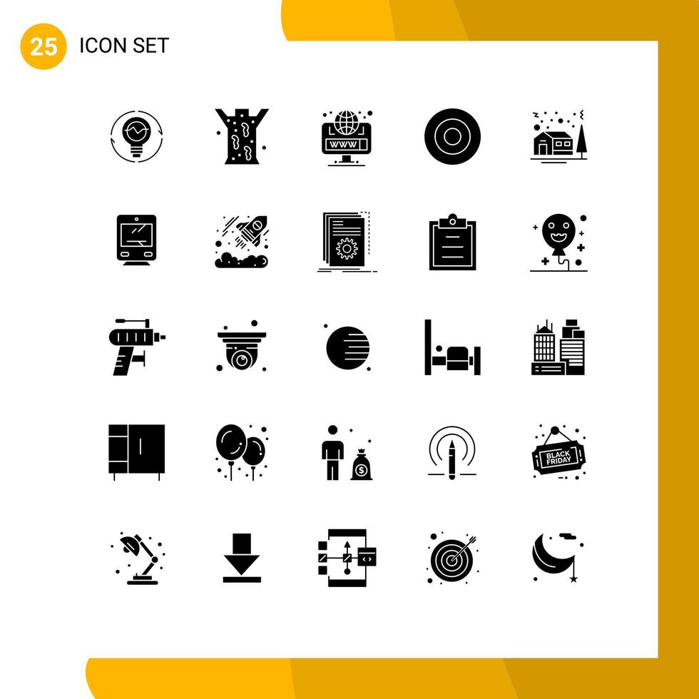 25 Thematic Vector Solid Glyphs and Editable Symbols of symbolism gold healthcare web globe Editable Vector Design Elements