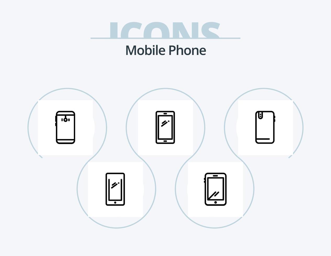 Mobile Phone Line Icon Pack 5 Icon Design. . camera. vector