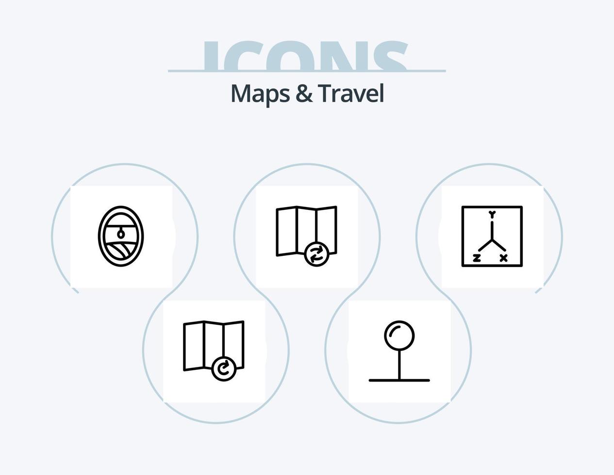 Maps and Travel Line Icon Pack 5 Icon Design. . map. . lock vector