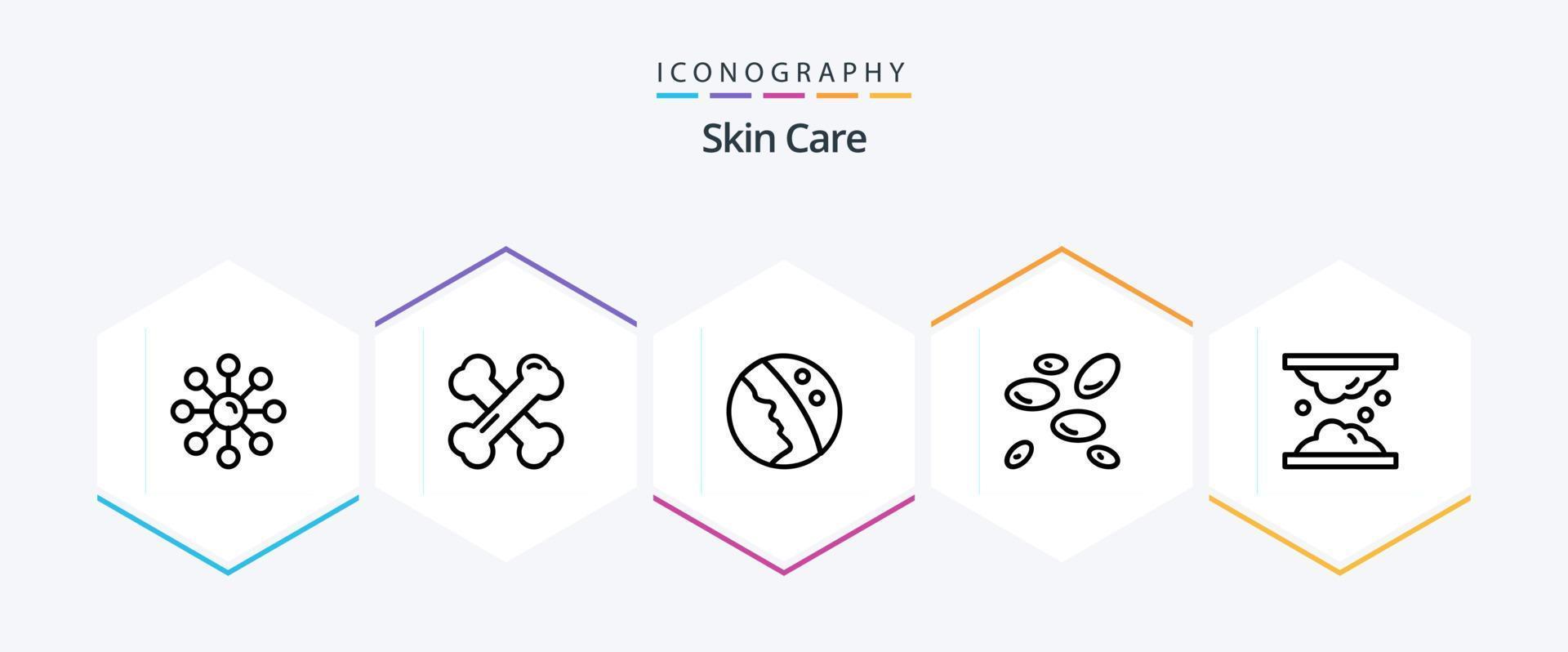 Skin 25 Line icon pack including cholesterol. white blood cells. rheumatism. wbcs. skin care vector