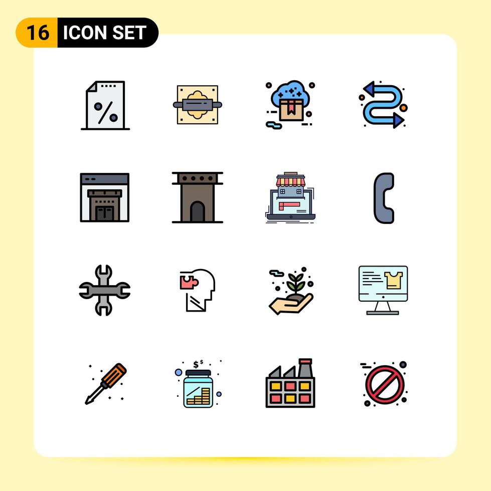 Stock Vector Icon Pack of 16 Line Signs and Symbols for store watch kit cloud repeat valentine Editable Creative Vector Design Elements