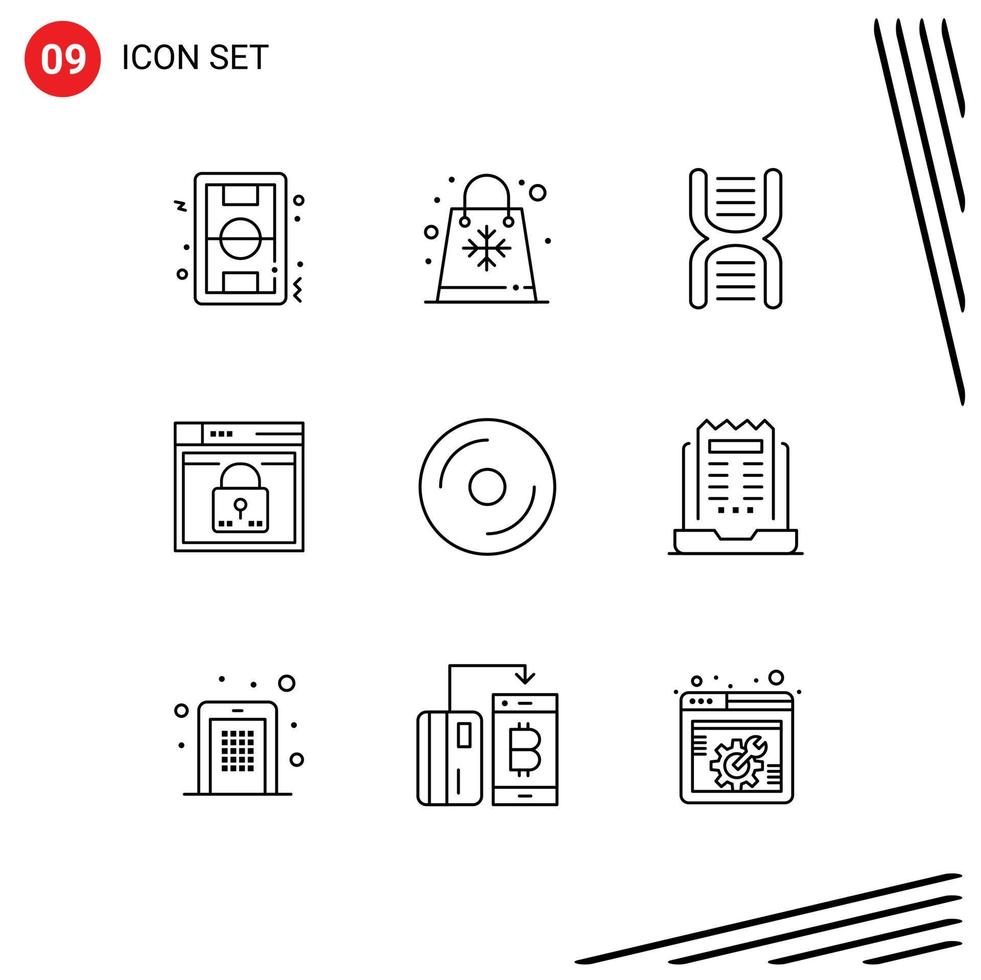 Universal Icon Symbols Group of 9 Modern Outlines of web login seasons school education Editable Vector Design Elements