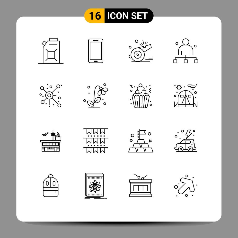 16 Thematic Vector Outlines and Editable Symbols of head chief whistle captain game Editable Vector Design Elements