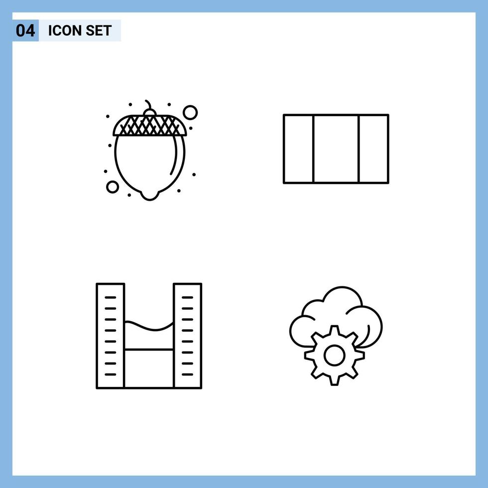 4 Creative Icons Modern Signs and Symbols of food cloud layout modern technology Editable Vector Design Elements