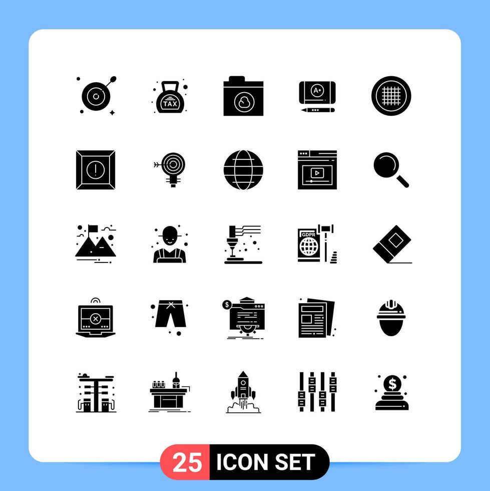 Set of 25 Modern UI Icons Symbols Signs for streamline layout cloud grid achieve Editable Vector Design Elements