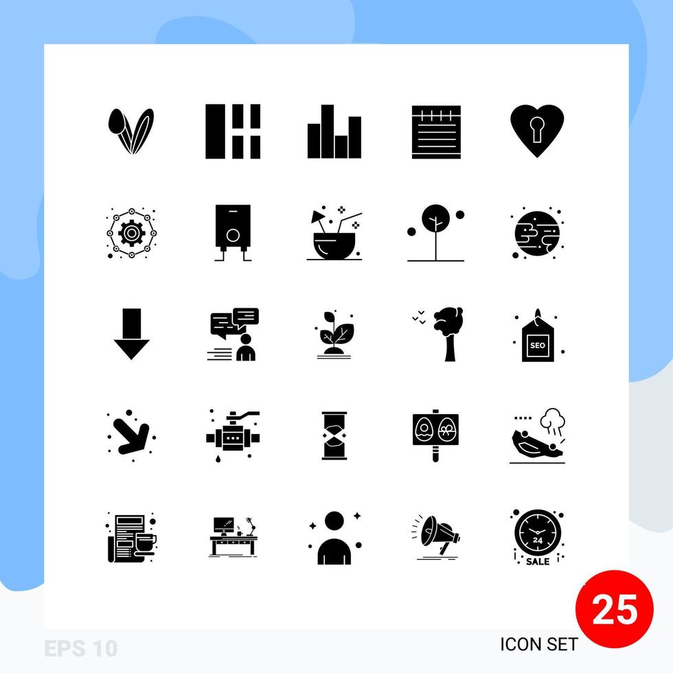 25 Creative Icons Modern Signs and Symbols of love school bar study education stats Editable Vector Design Elements