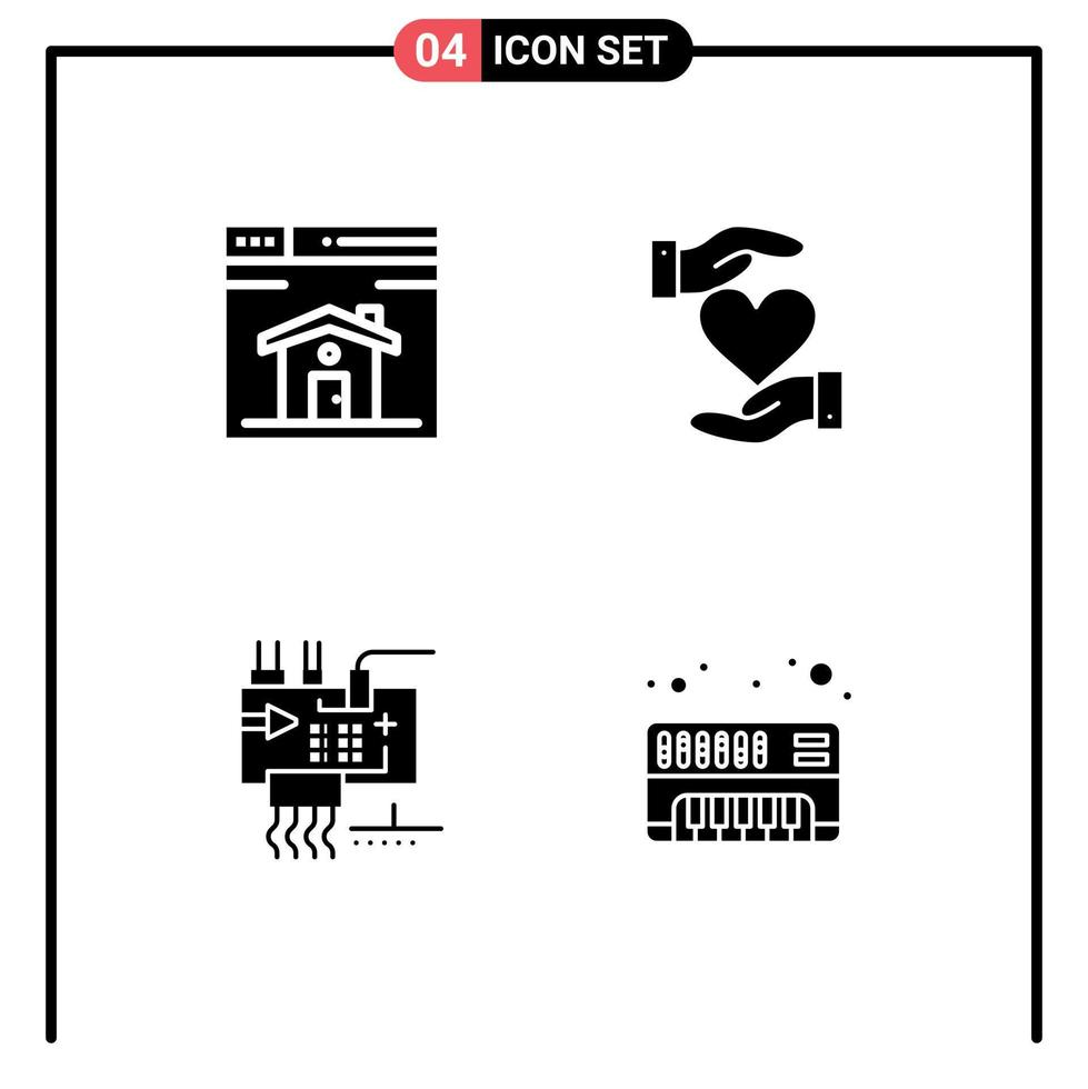 4 Creative Icons Modern Signs and Symbols of web assemble design hand electronics Editable Vector Design Elements