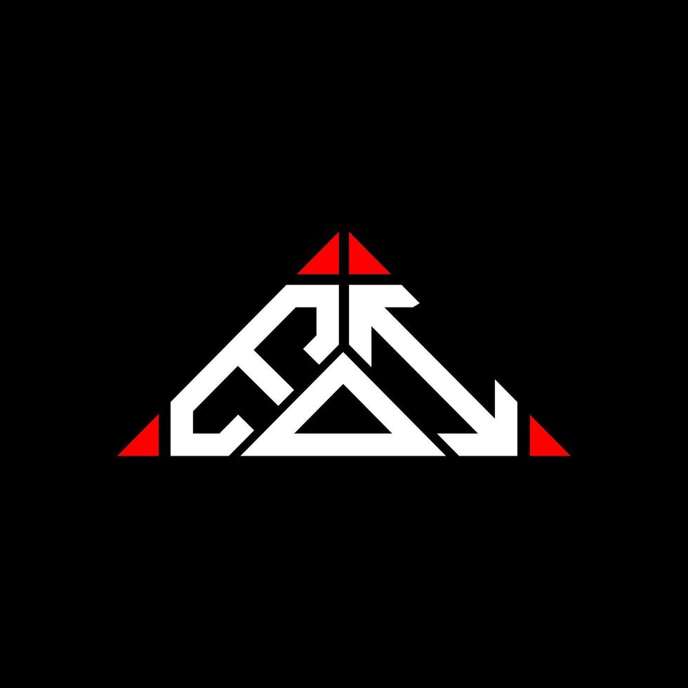 EOI letter logo creative design with vector graphic, EOI simple and modern logo in round triangle shape.