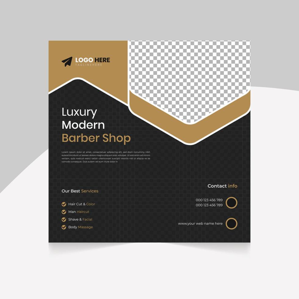 Modern business Barbershop social media square  post banner template vector