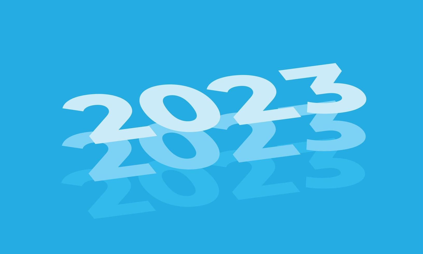 Blue 2023 happy new year design vector