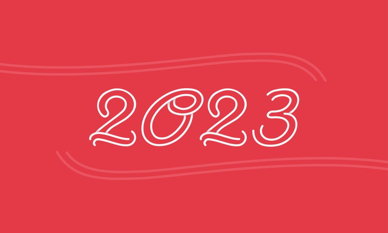 Romantic 2023 happy new year design vector