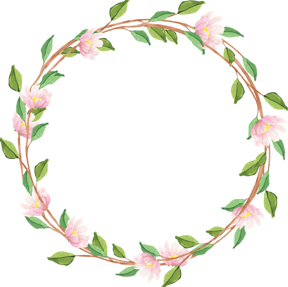 Baby Pink Flower Wreath png