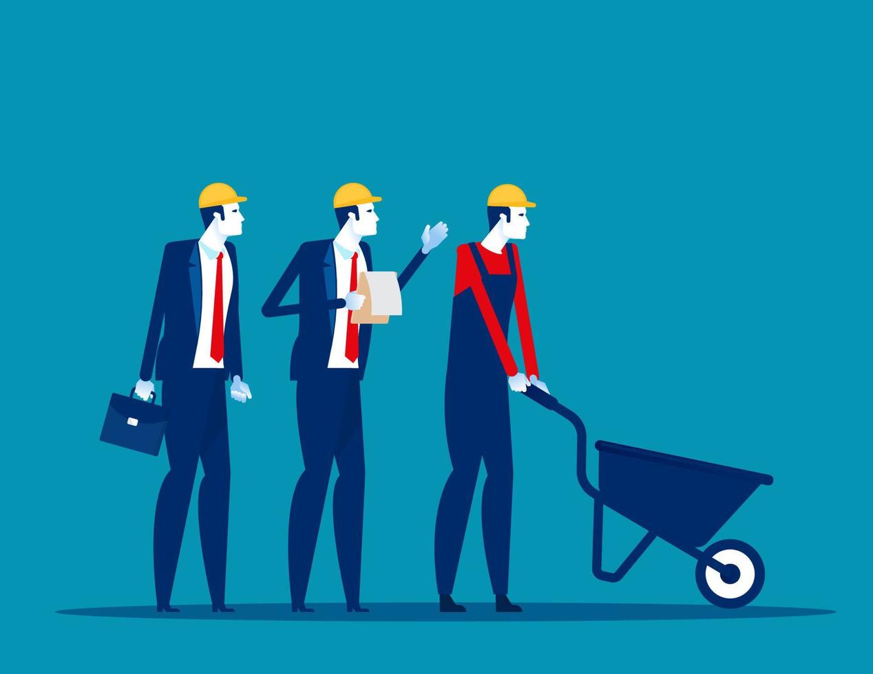 Construction workers. Concept workers vector illustration,  Foreman, Contractor and architect