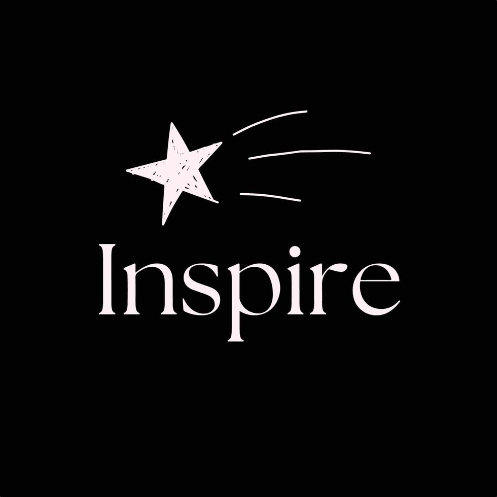 Inspire motivational word. Black background vector