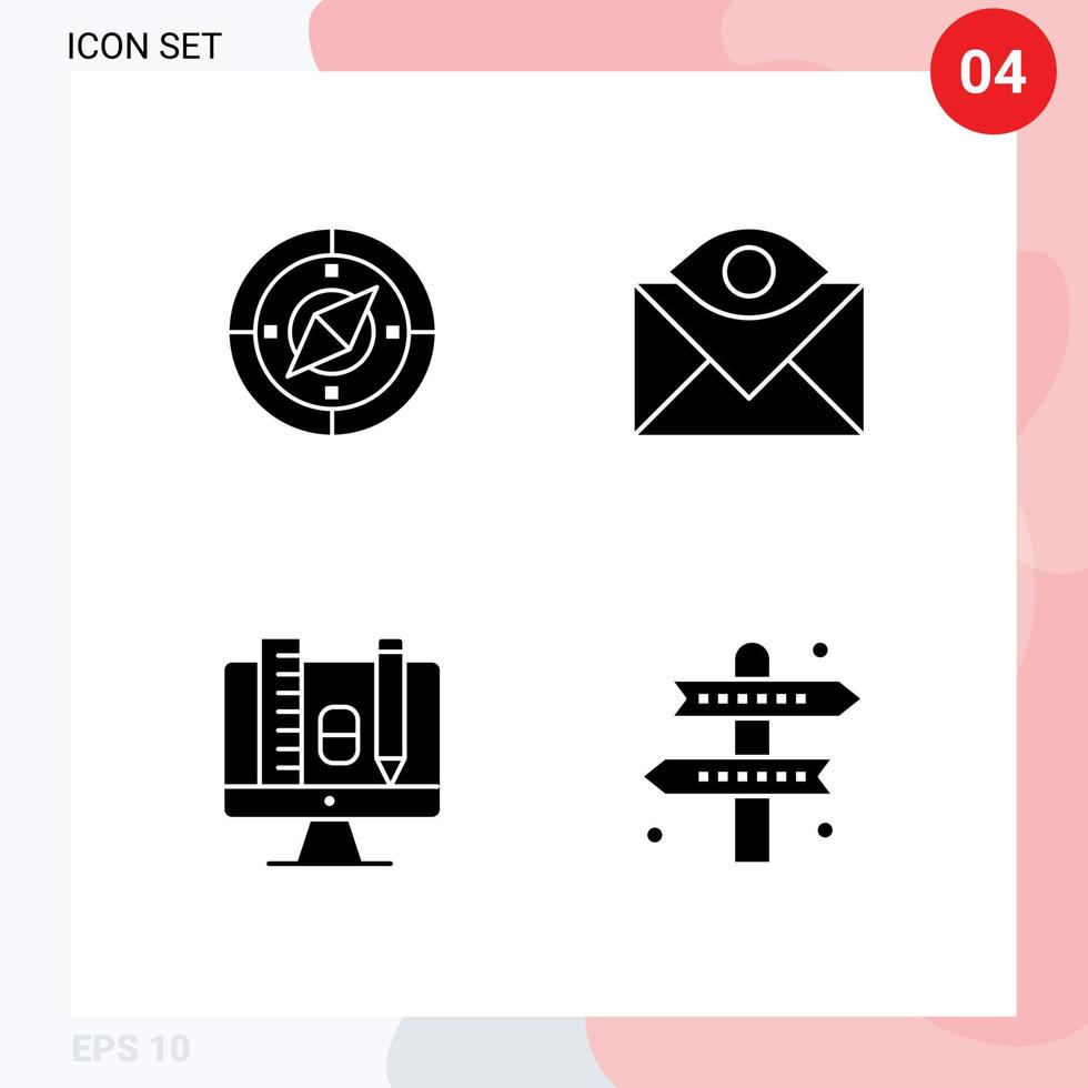 Universal Solid Glyph Signs Symbols of navigation computer location contact us scale Editable Vector Design Elements