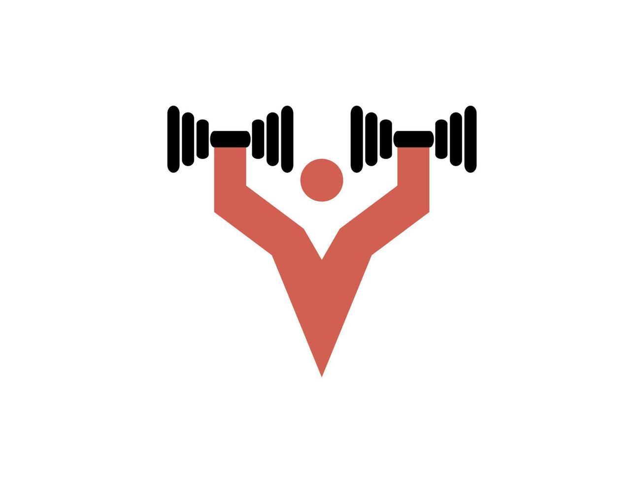 logotipo de gimnasio diseño plano ilustración vectorial vector