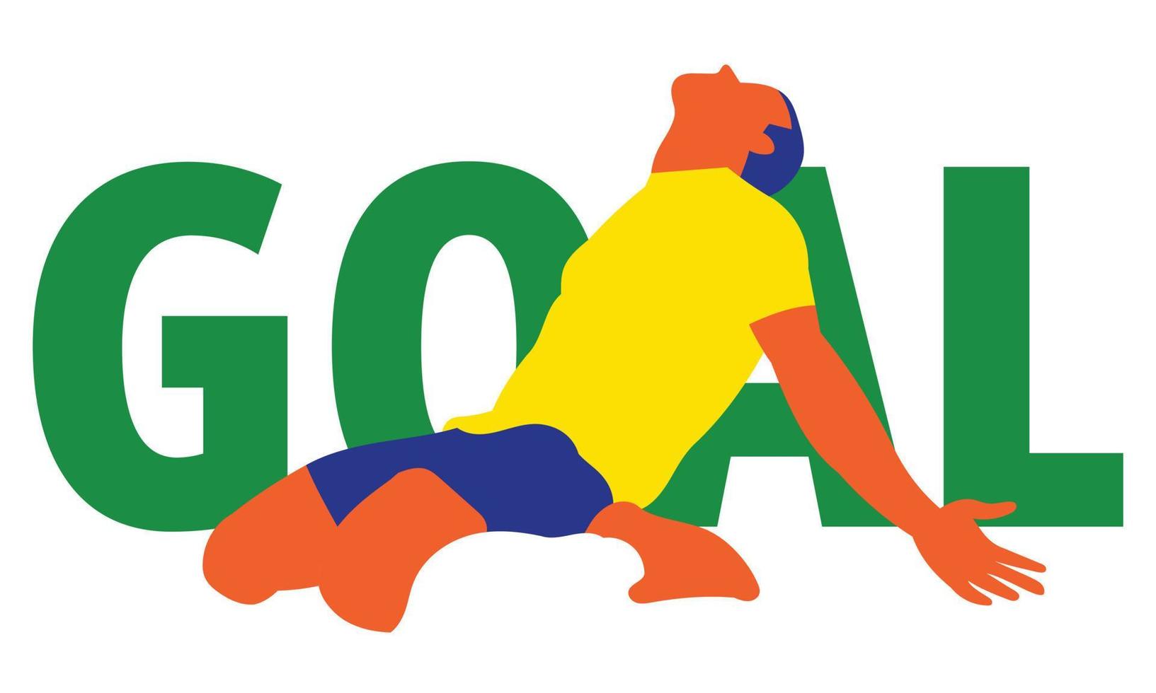 Football soccer player in action isolated background. Flat vector illustration.
