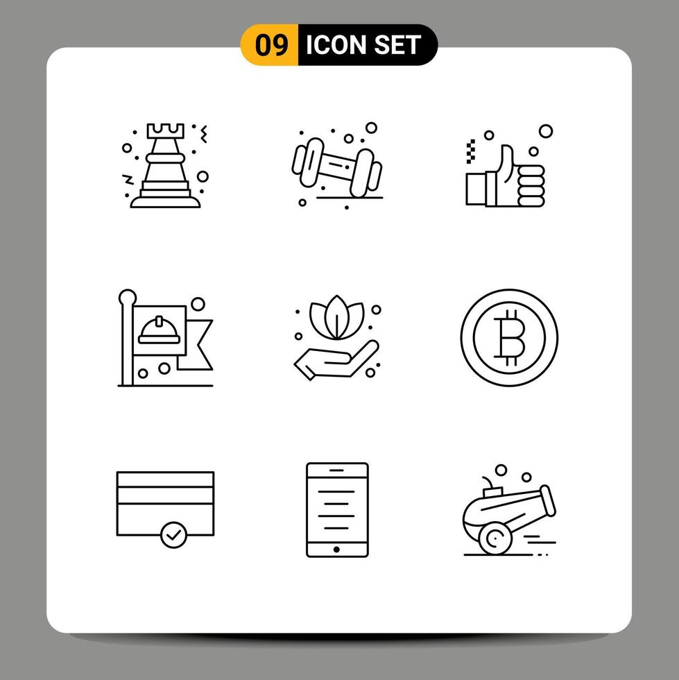 Stock Vector Icon Pack of 9 Line Signs and Symbols for labour flag gym communist like Editable Vector Design Elements