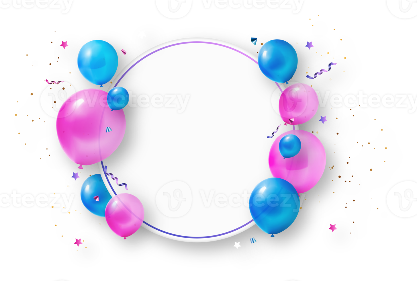 Colorful Holiday Party Balloons Illustration png