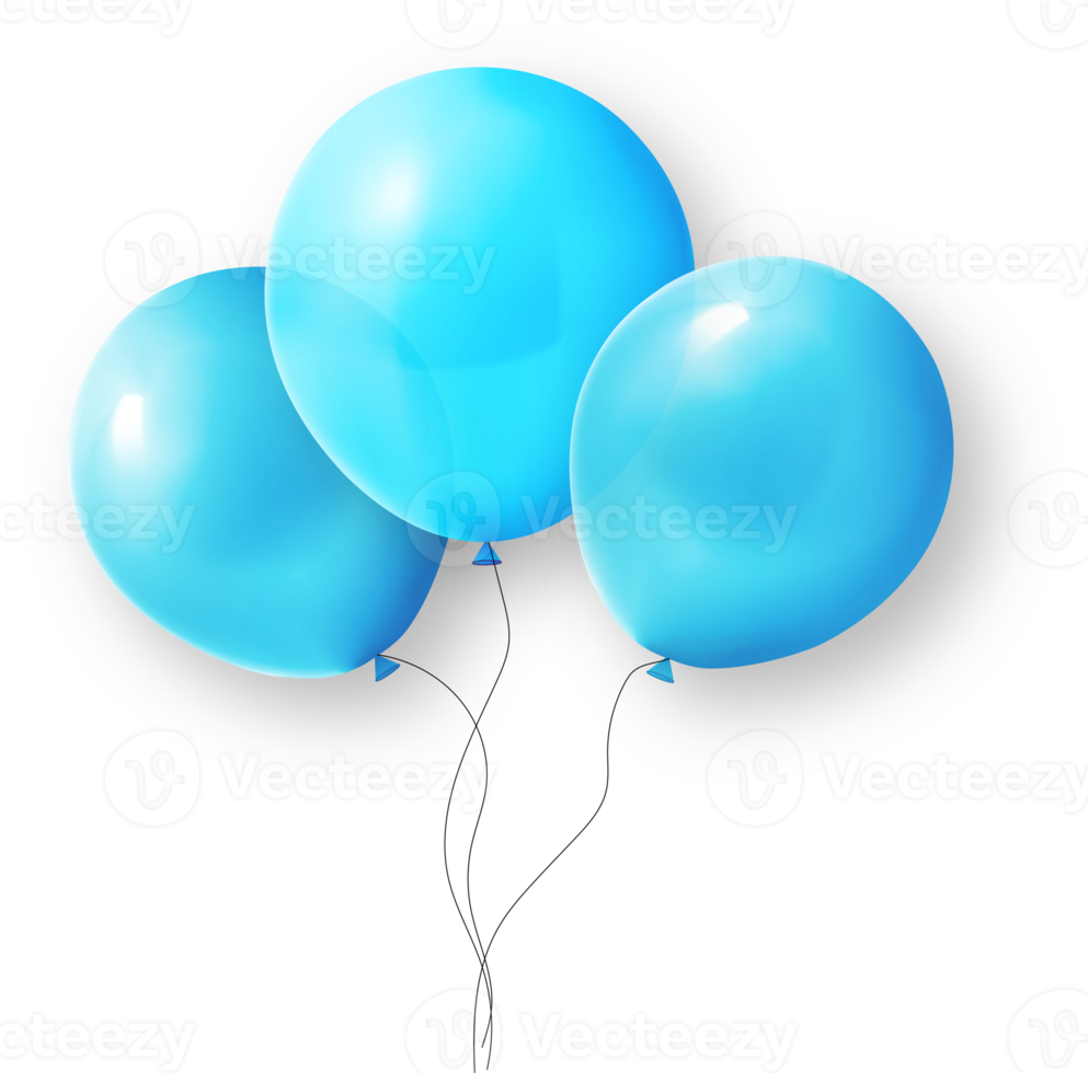 globo de vacaciones de fiesta de cumpleaños azul png