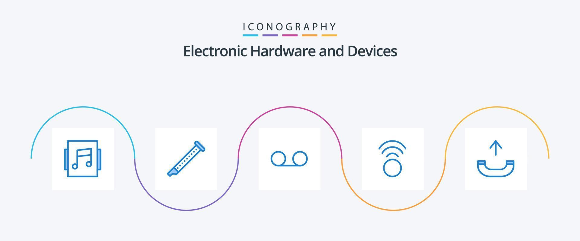 Devices Blue 5 Icon Pack Including . outgoing. mail. call. signal vector