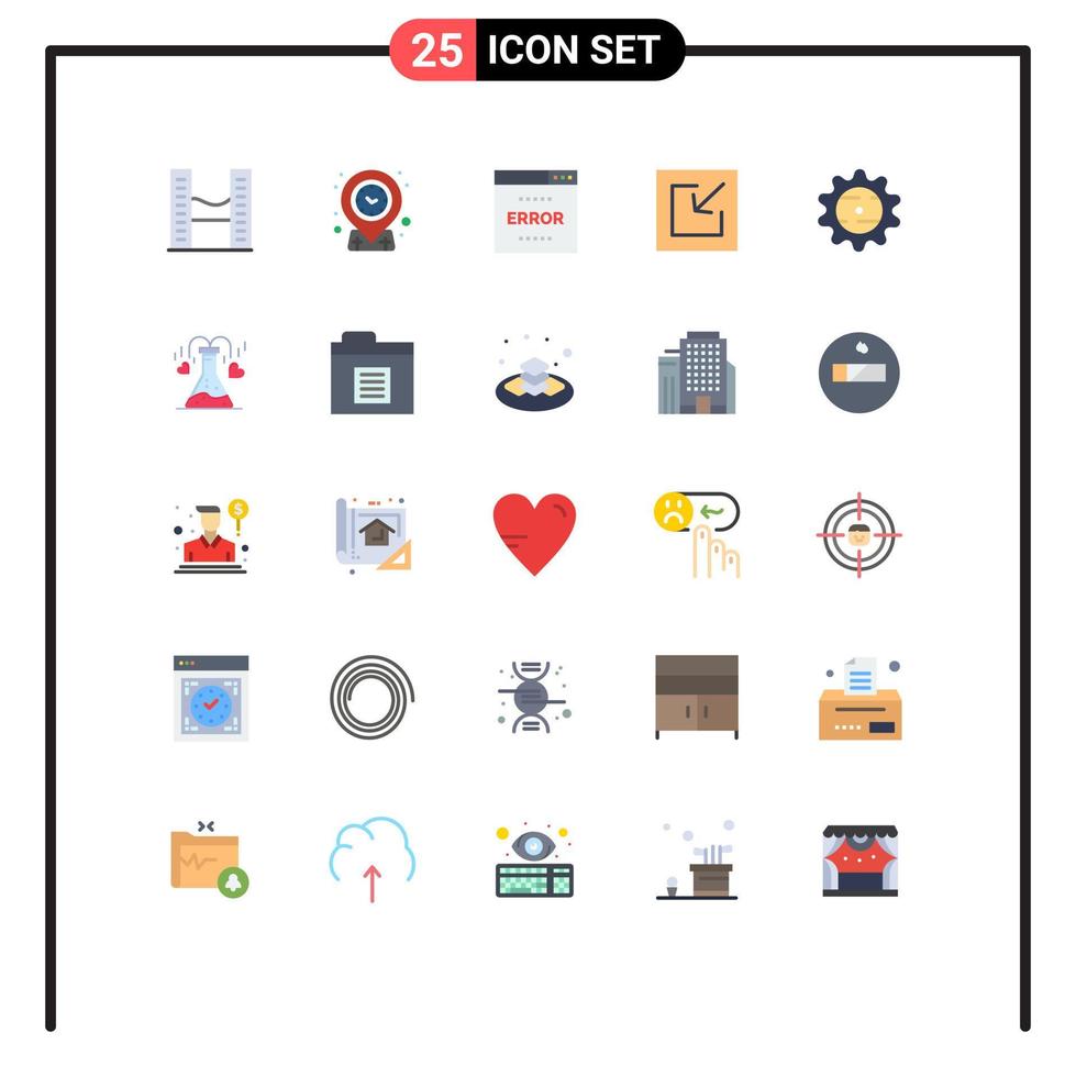 Mobile Interface Flat Color Set of 25 Pictograms of cap save error import search Editable Vector Design Elements