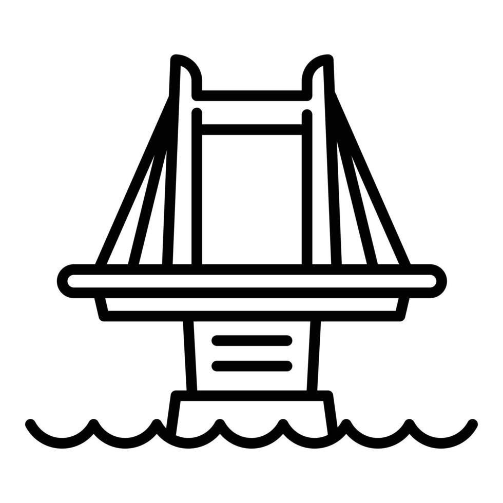icono de puente de la ciudad, estilo de esquema vector