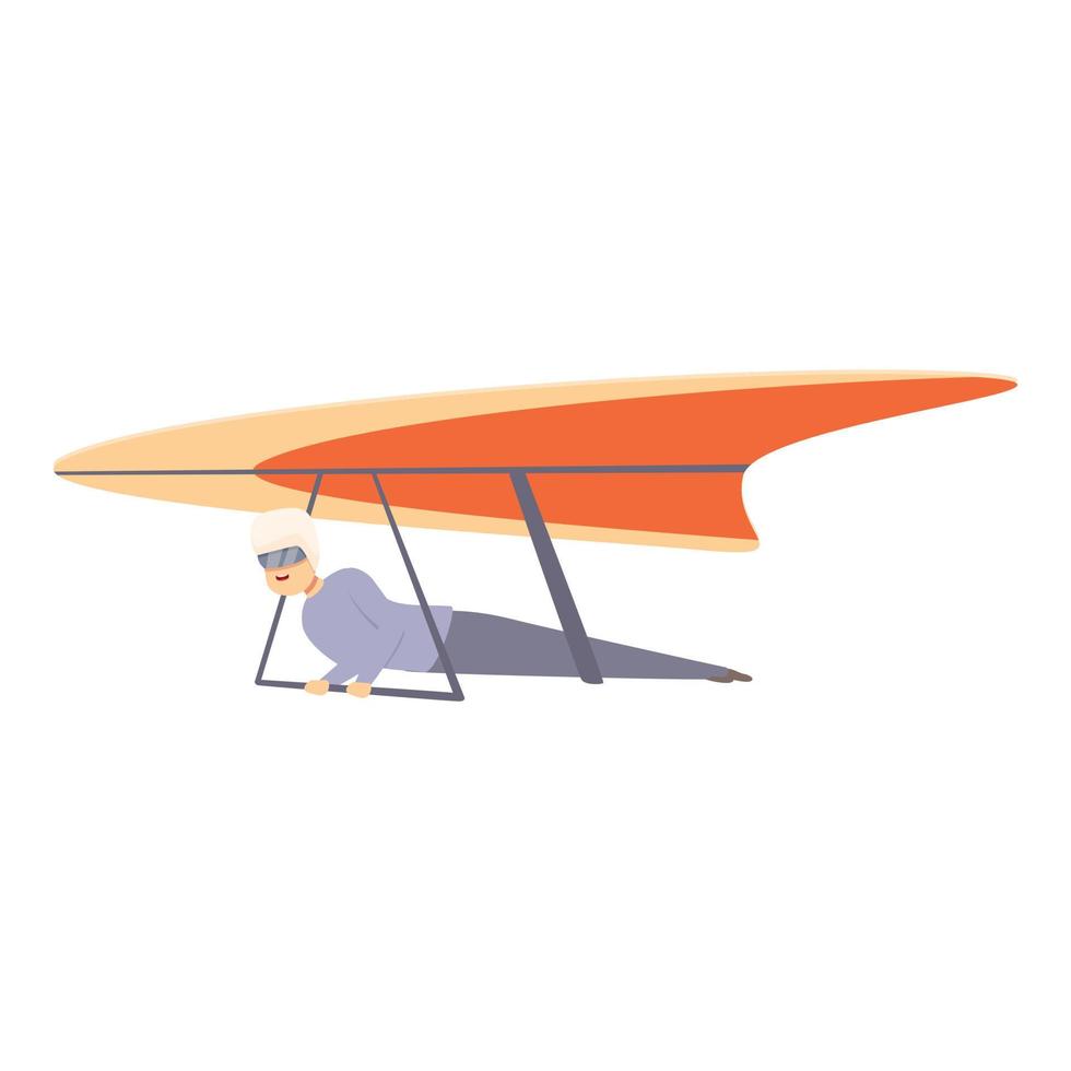 Freestyle hang glider icon, cartoon style vector