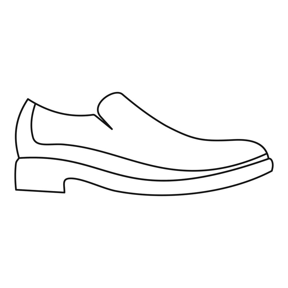 línea delgada de vector de icono de zapato de hombre