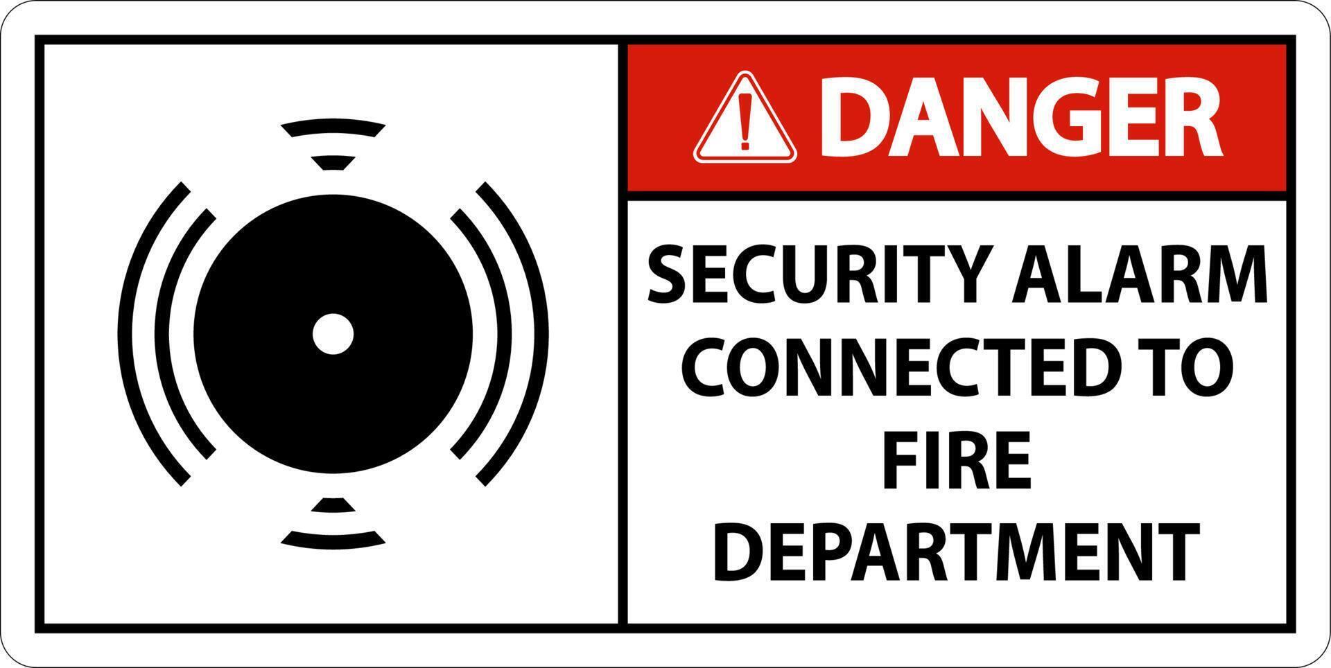 Security Alarm Sign Security Alarm Connected To Fire Department vector