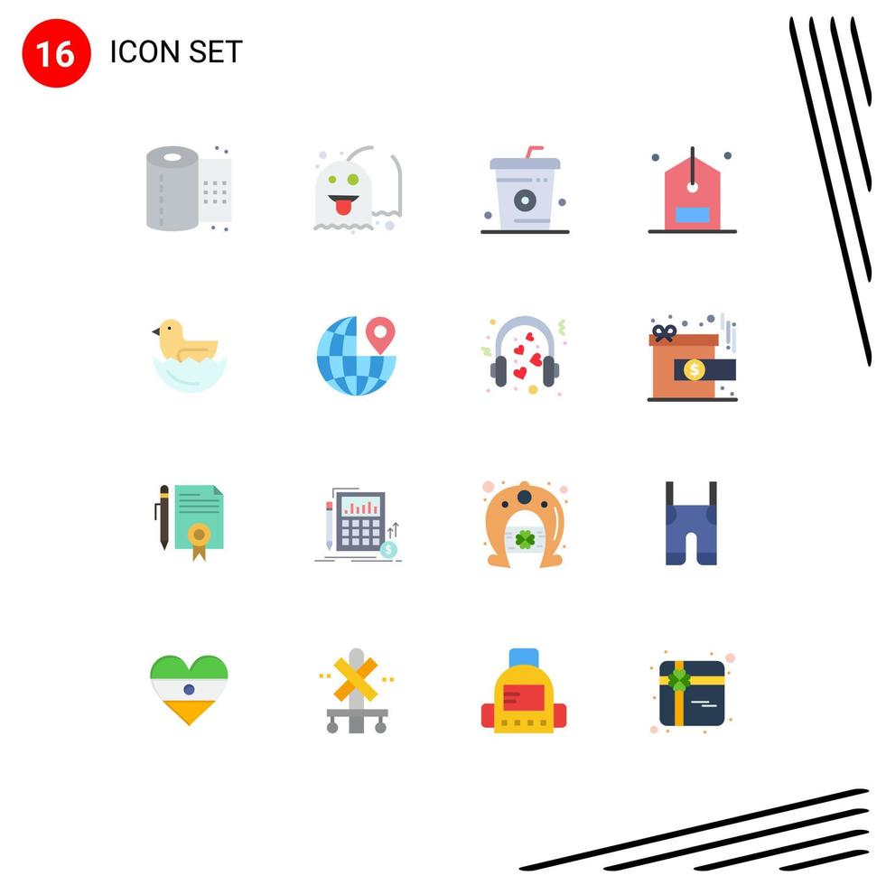 Modern Set of 16 Flat Colors and symbols such as e counter coke commerce meal Editable Pack of Creative Vector Design Elements
