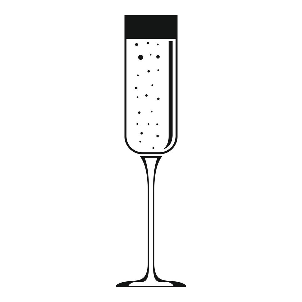 icono de copa de champán, estilo simple vector