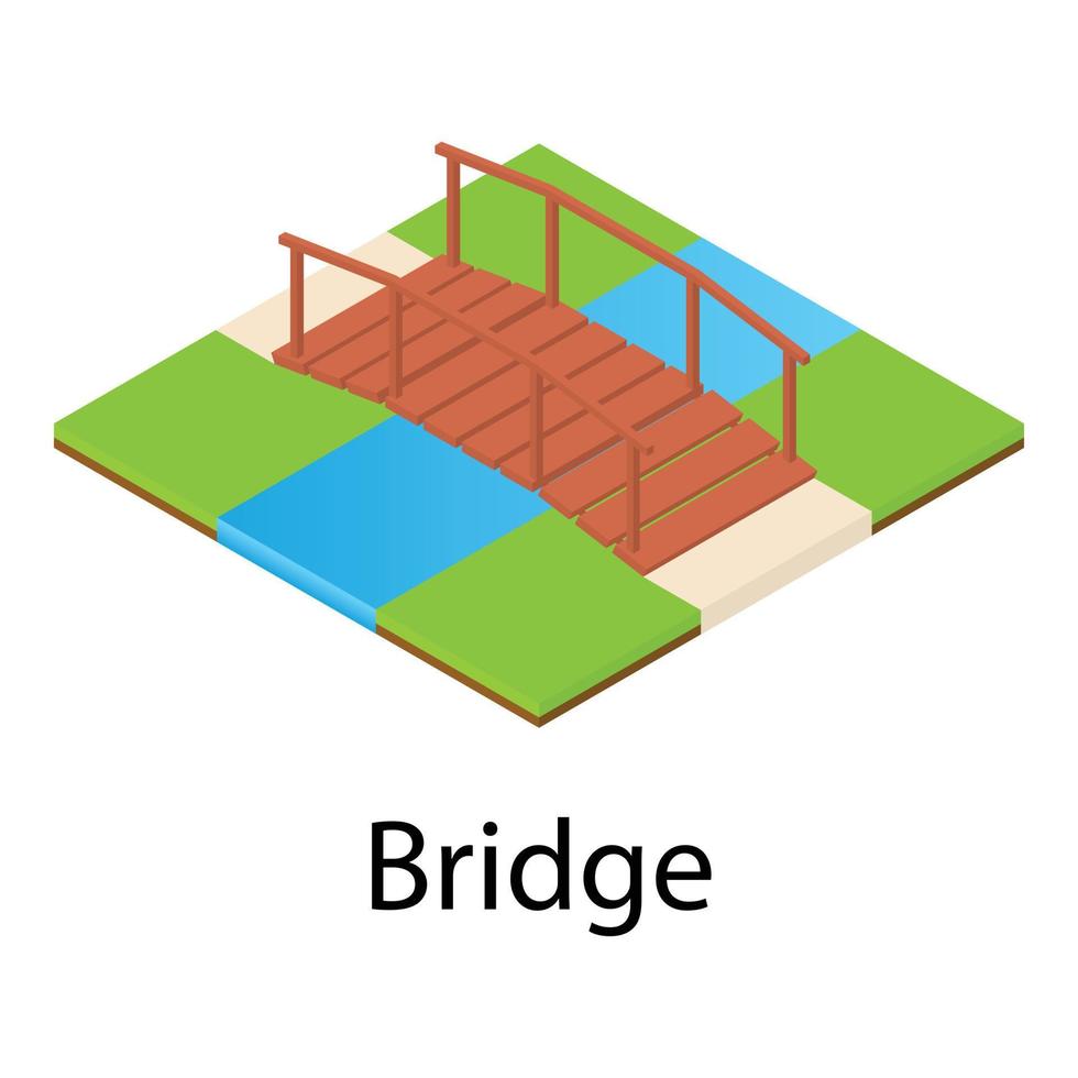 icono de puente, estilo isométrico vector